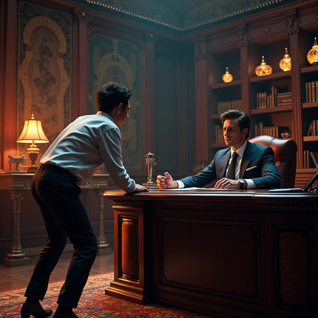 Student Confronts Director in Mystical Office