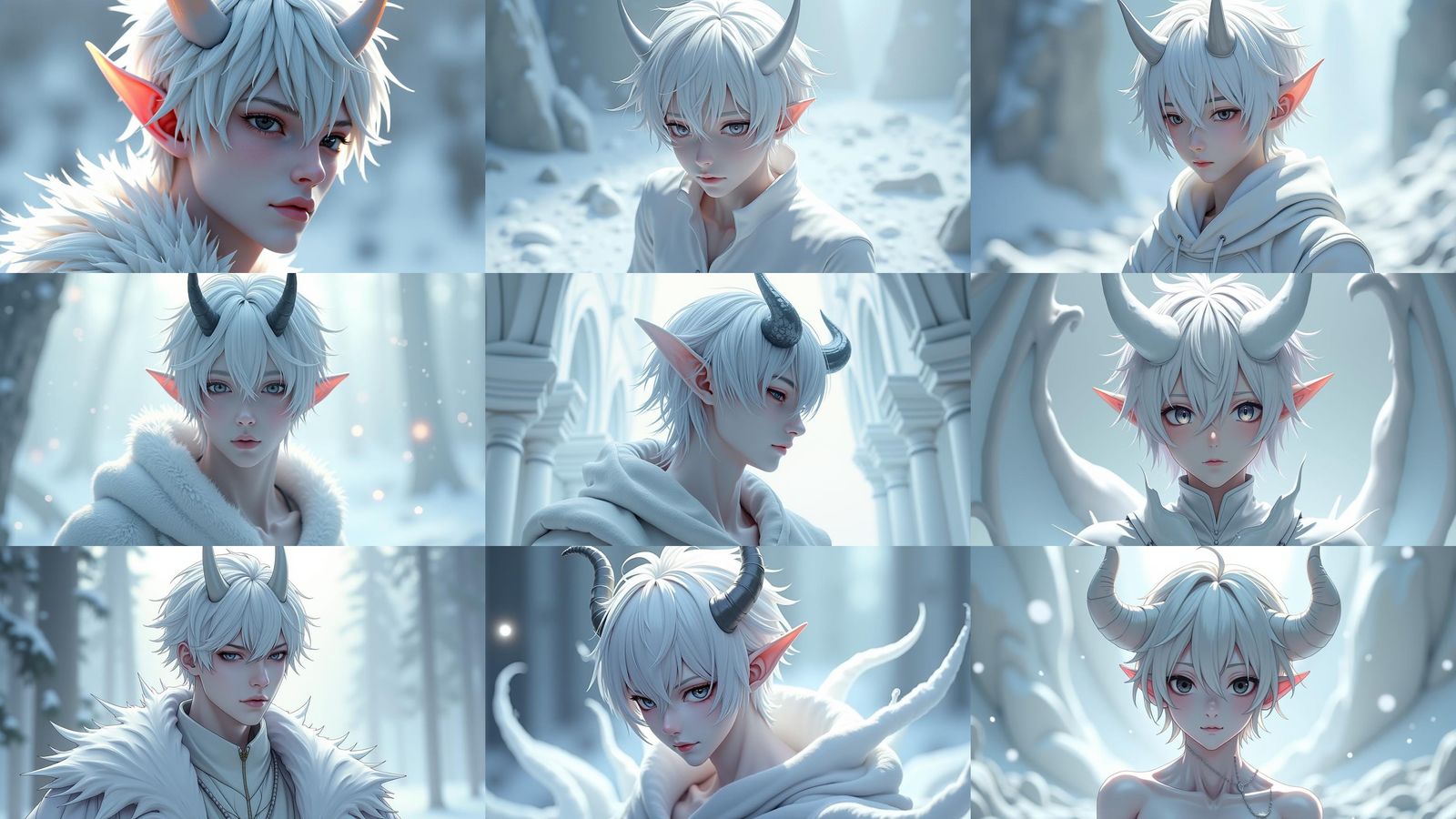 Icy Demon Portrait in 3D Anime Style