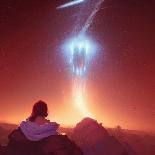 Meteor Shower Portrait in Hyperdetailed Style