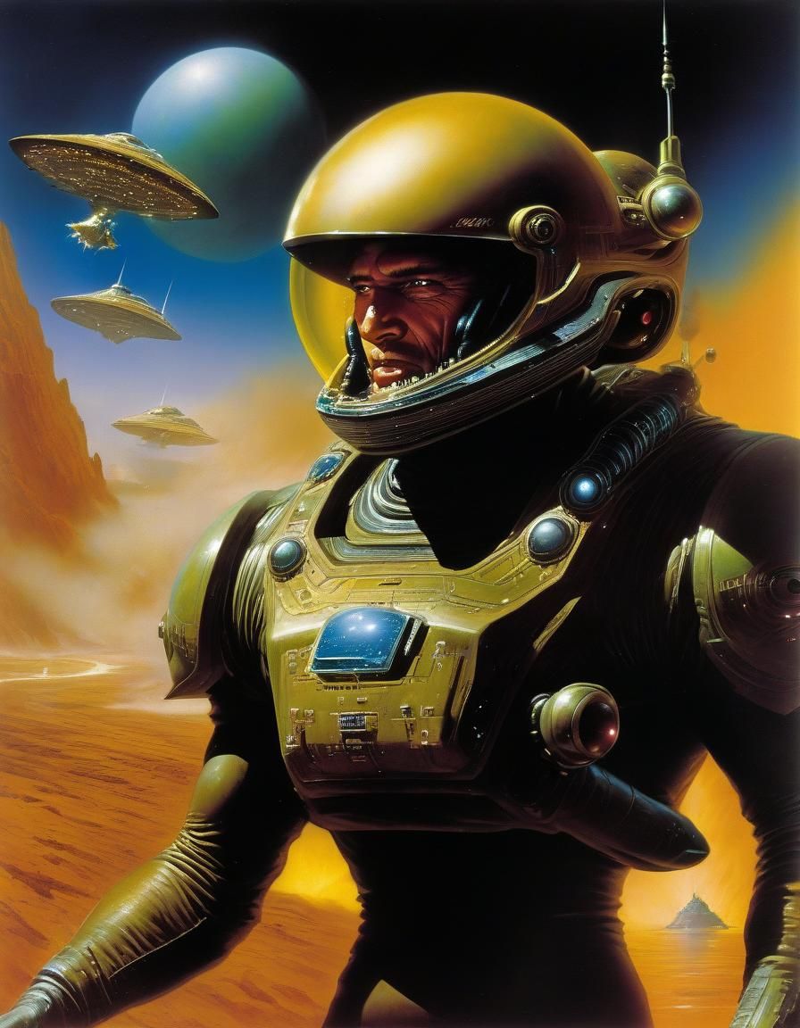 Dynamic Sci-Fi Illustration in Fantasy Art Style