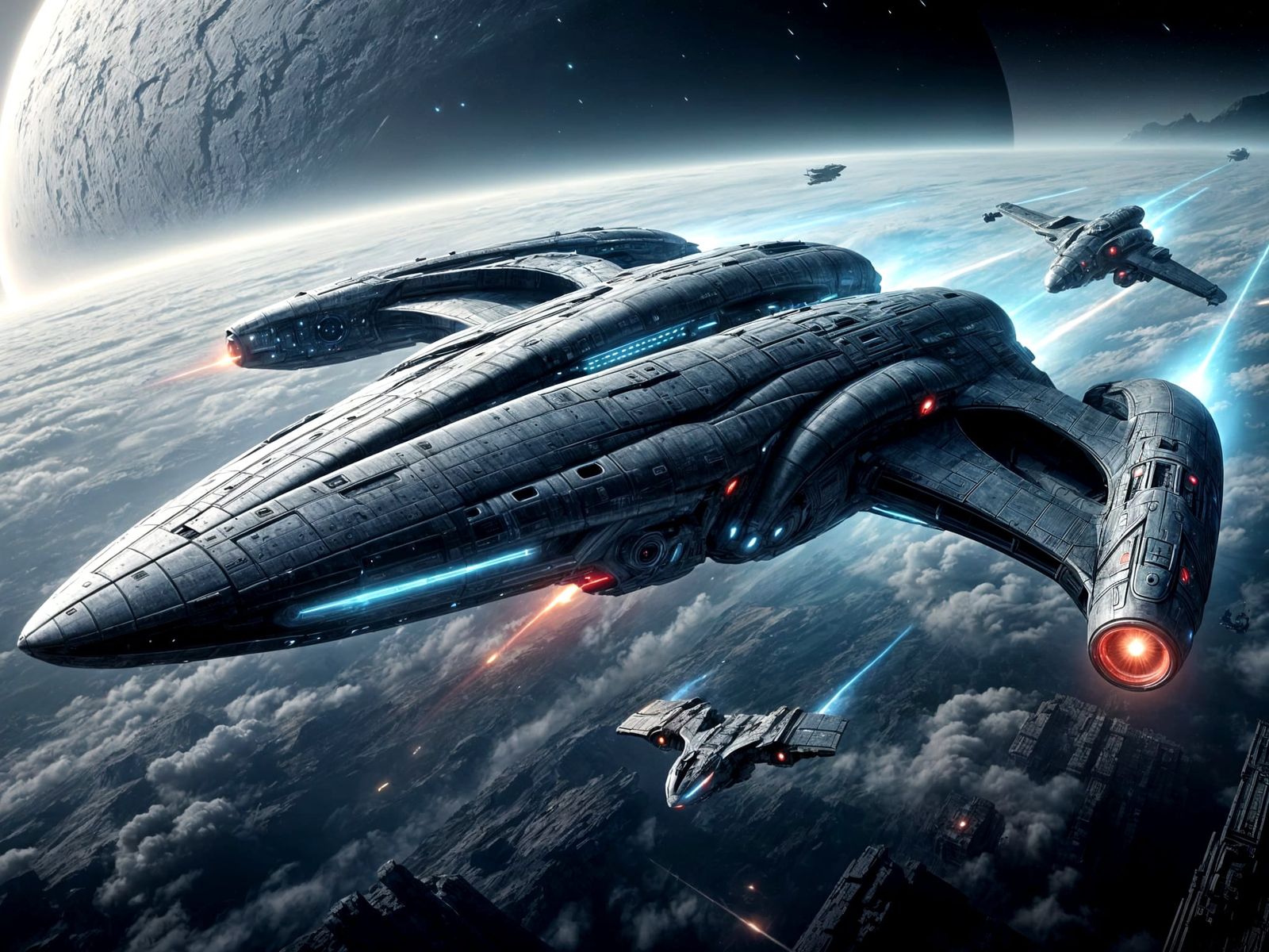 Granarian Empire Dreadnought on Patrol in Space