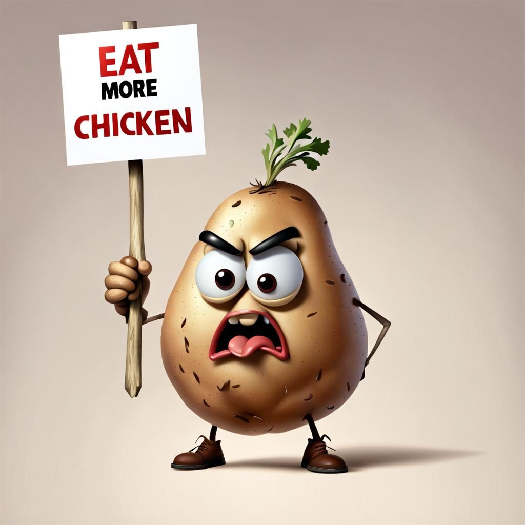 Angry Potato Promotes Chicken in Pixar Style