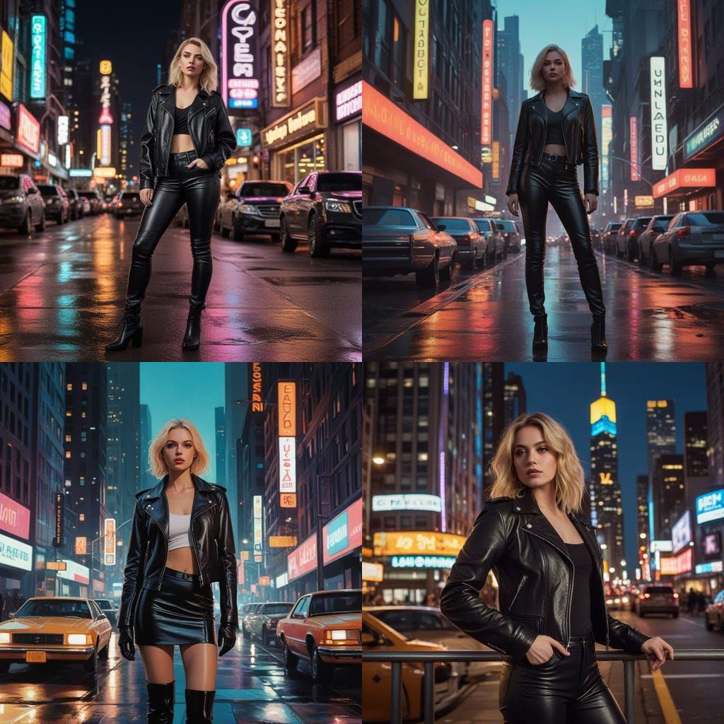 Glamorous City Nightlife in Leather