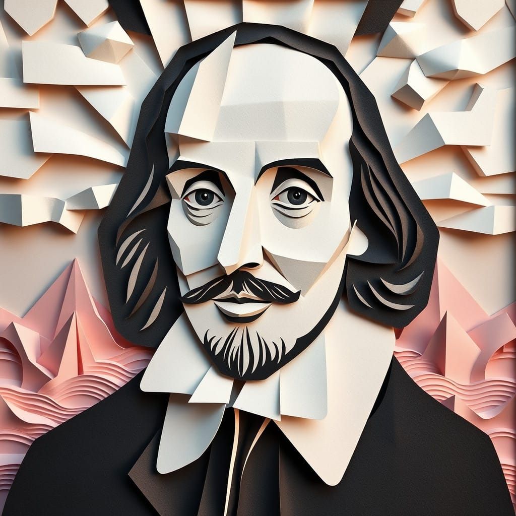 Dynamic Optical Portrait in Papercraft Style