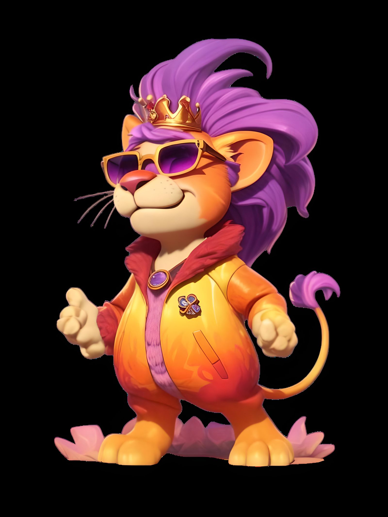 Friendly Lion Character in Pixar Style