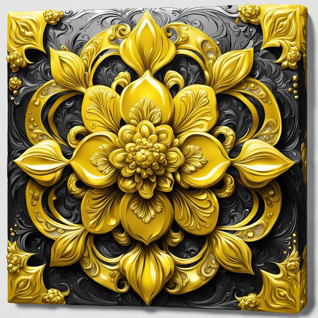 Metallic Shimmering Yellow Masterpiece in Ultra Detail