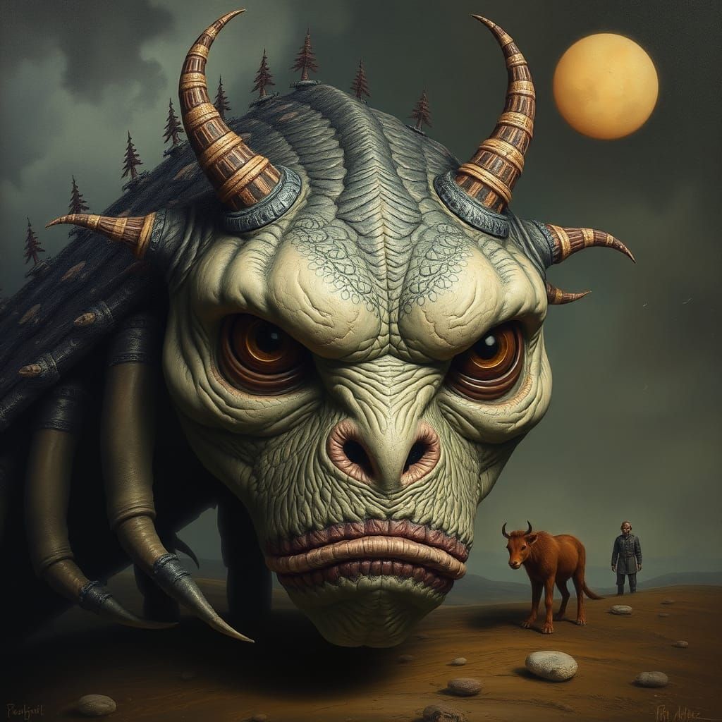 Cinematic Monster in Surrealist Style