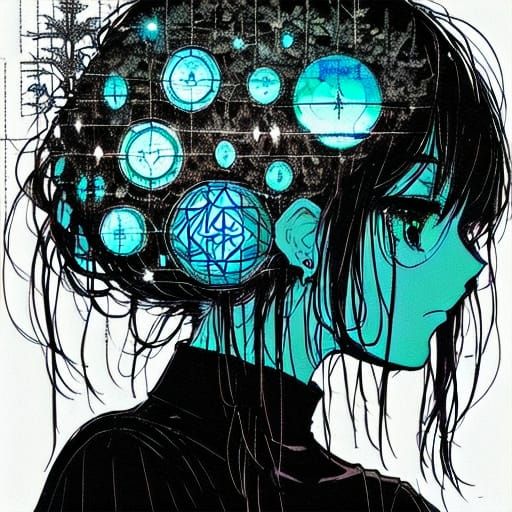 <lora:Badass anime:1.0> The resulting image dreadlock rasta queen and answer to superposition and entangled universal eq...