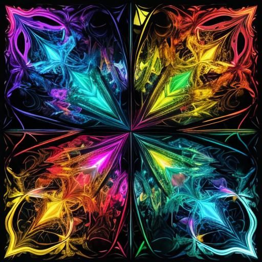 Opalescent Beetle: Fiery Surrealist Expressionist Art