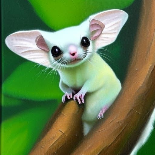 Sugar Glider Soaring: Impasto Palette Knife Painting