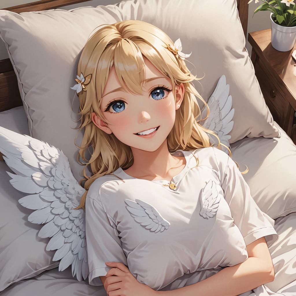 Cute Angel Pillow in Anime Style