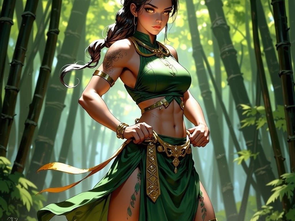 Ethereal Warrior Empowered by Serene Bamboo Grove