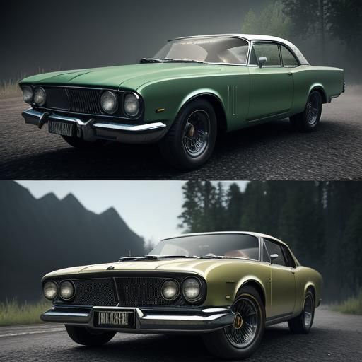Vintage Car in 3D Game Cinematic Style