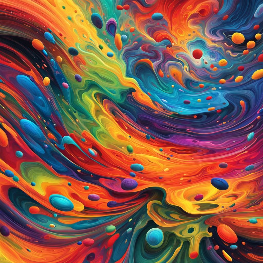 Rainbow Cycle: Vibrant Abstract Digital Art