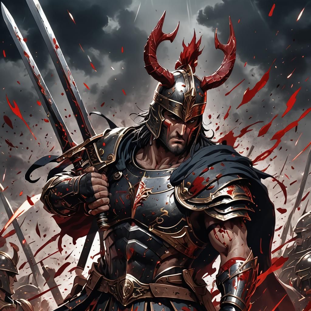 Ares, God of War: Cel-Shaded Anime Style