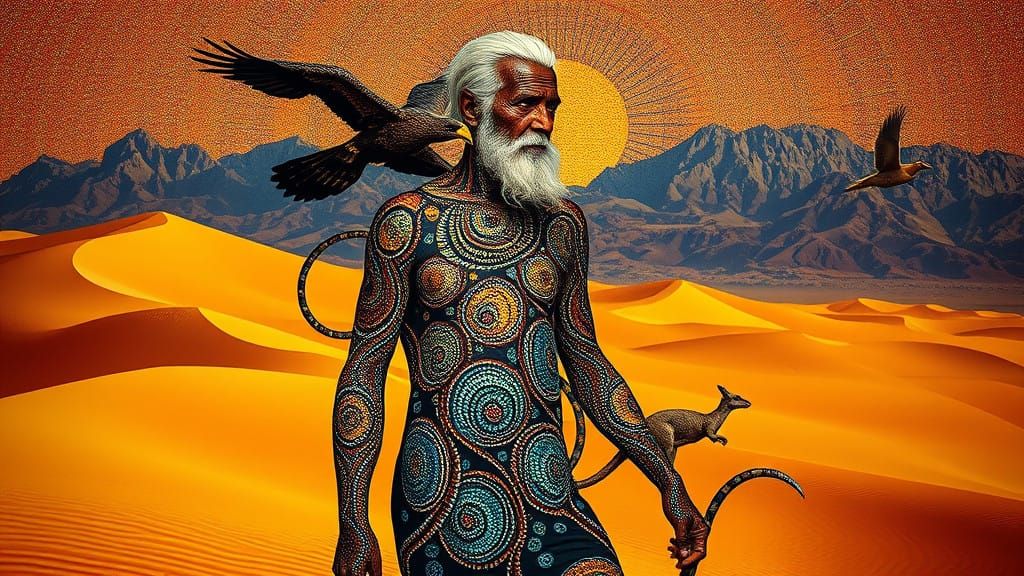 Ancient Australian Wisdom Unfolds in Vibrant Dreamtime Vorte...
