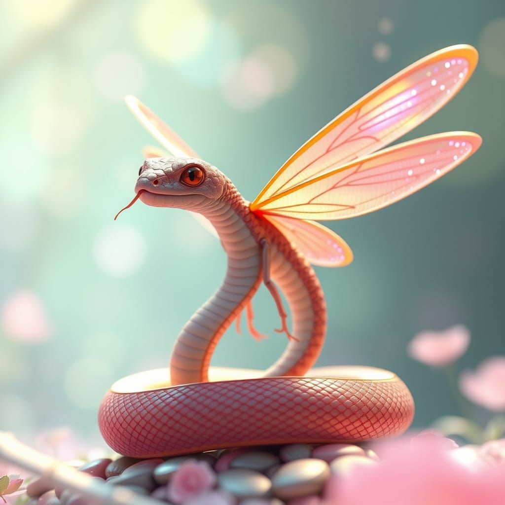 Exquisite Anime Snake Butterfly Hybrid in Vibrant Dreamlike ...