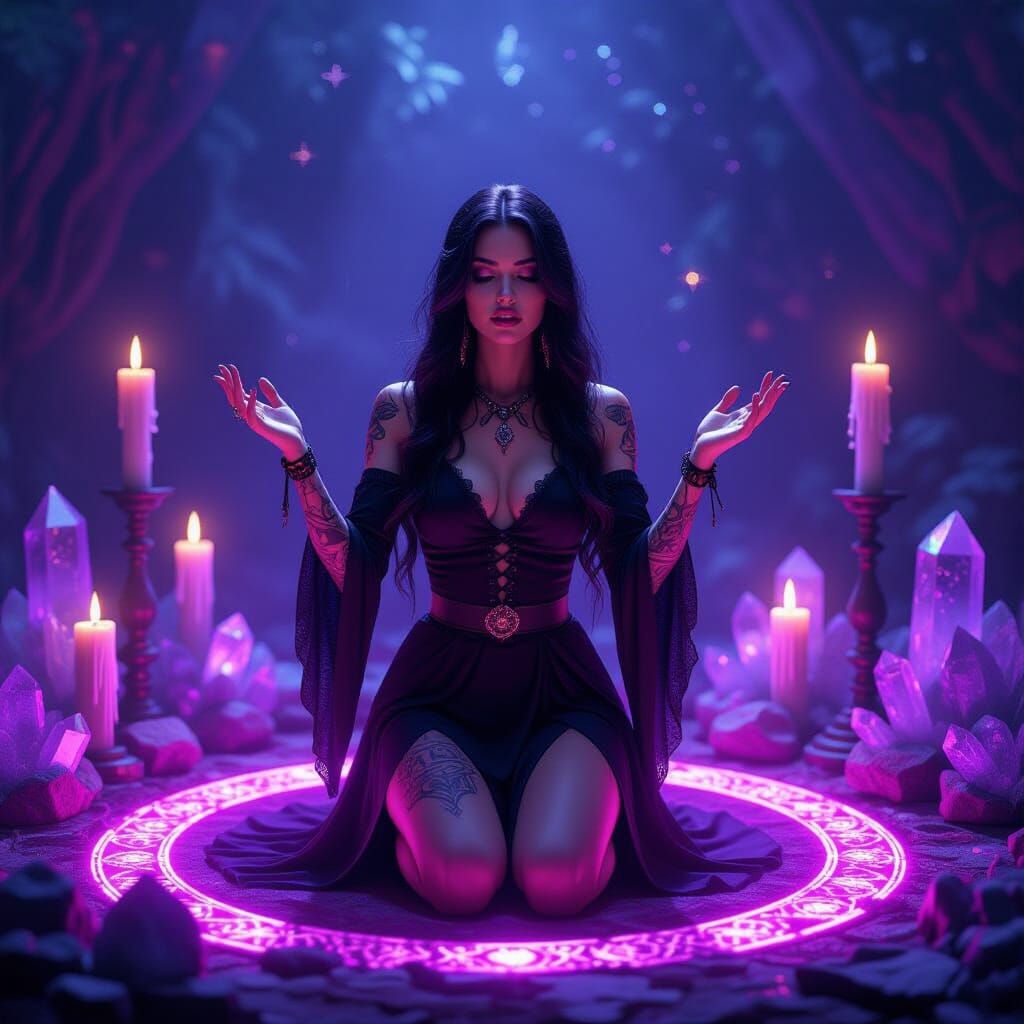 Mystical Witch Ritual in a Dreamlike Style