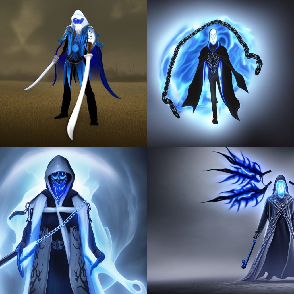 White Reaper with Scythe and Blue Aura