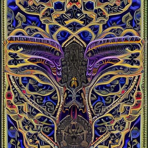 ink splatter of "Dinosaur skull, prismatic, jeweled, by artist ""Alex Grey"", 16k Resolution, Highly Detailed, Beautiful...