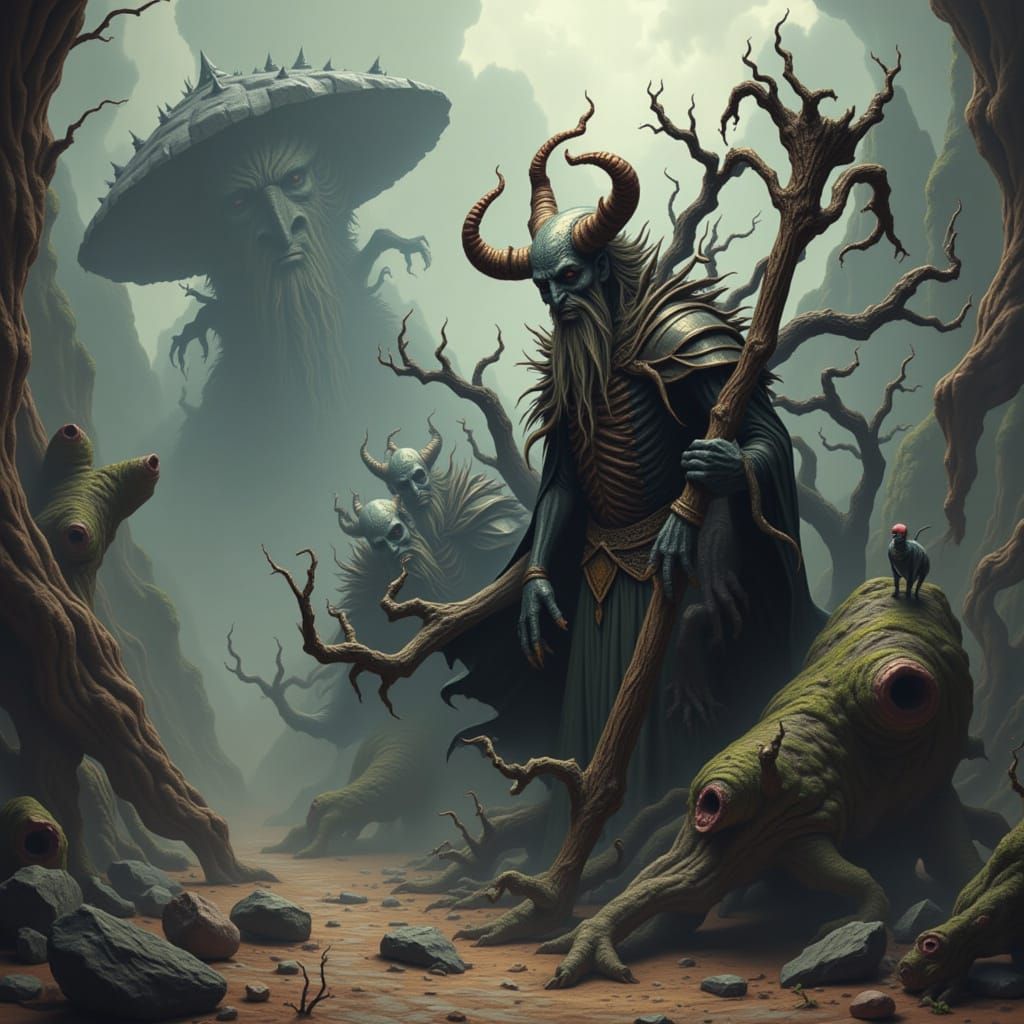 Stylized Man Portrait with Expressive Features