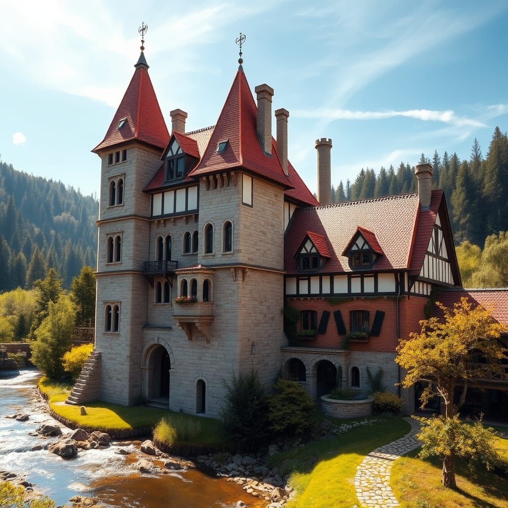 Medieval Fantasy House Exudes Timeless Beauty Amidst Sunlit ...