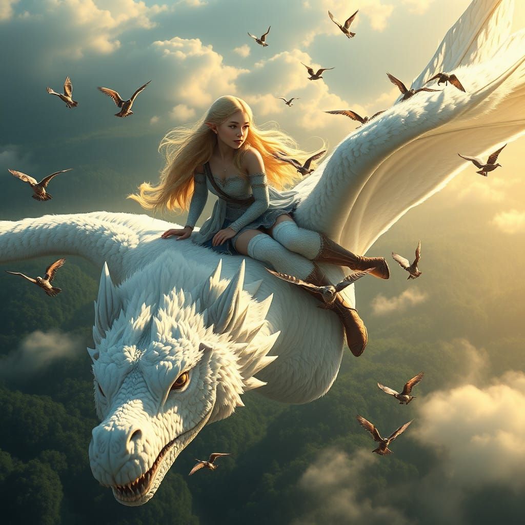 Christina Aguilera as Princess Zelda Riding a Furry Dragon i...