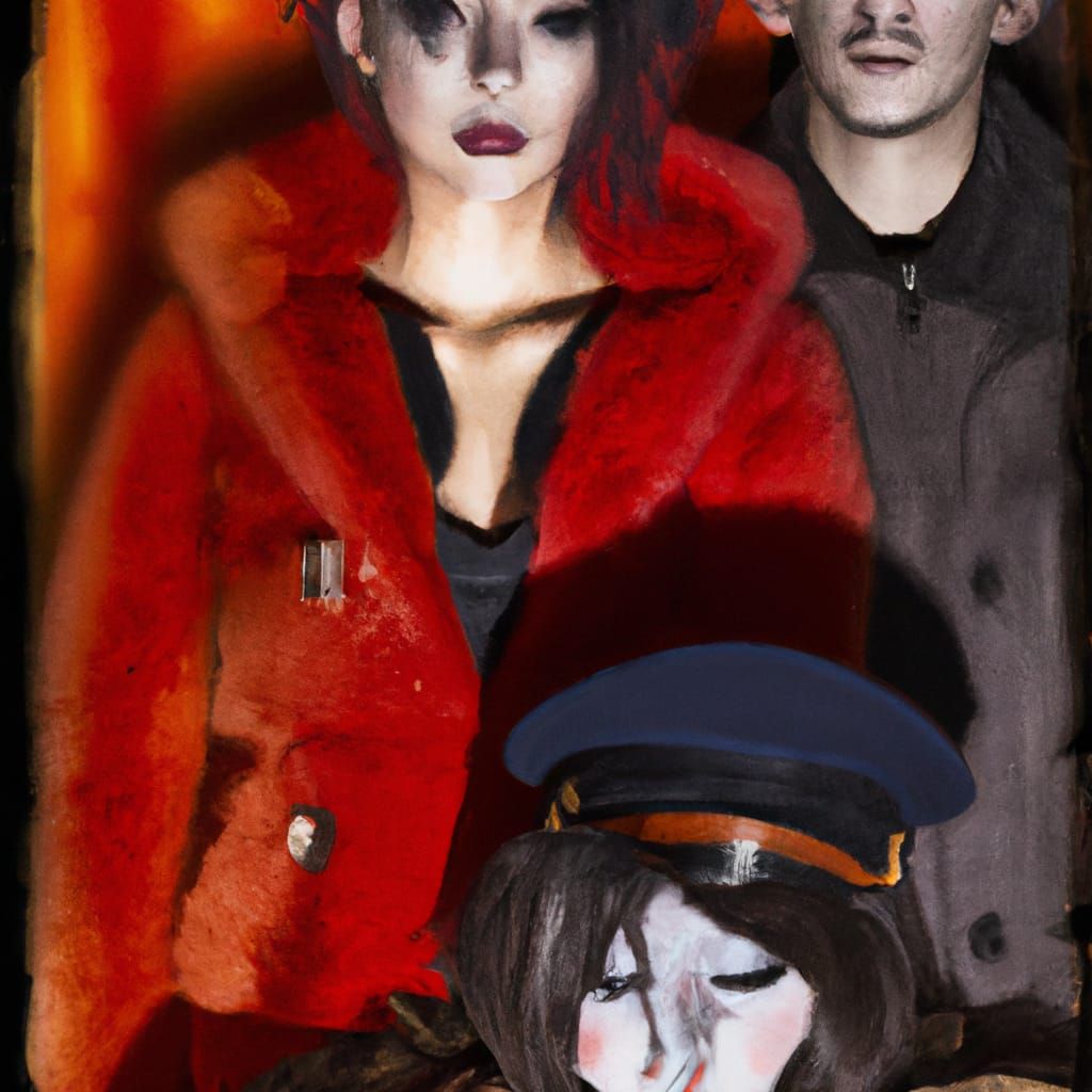 Cyberpunk Girl in Distorted Street Scene