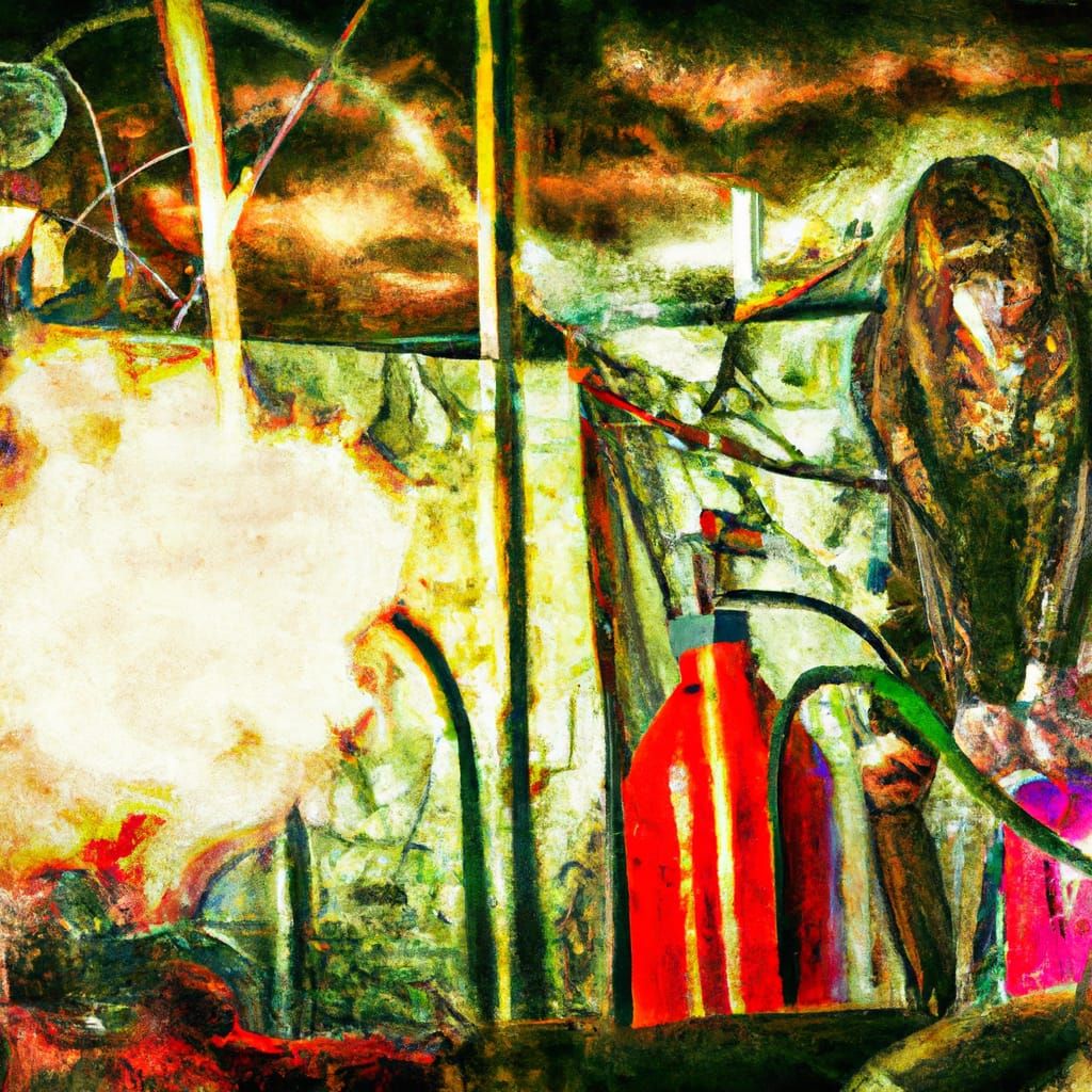 Cyberpunk Surrealism: Distorted Girl and Mysterious Creature