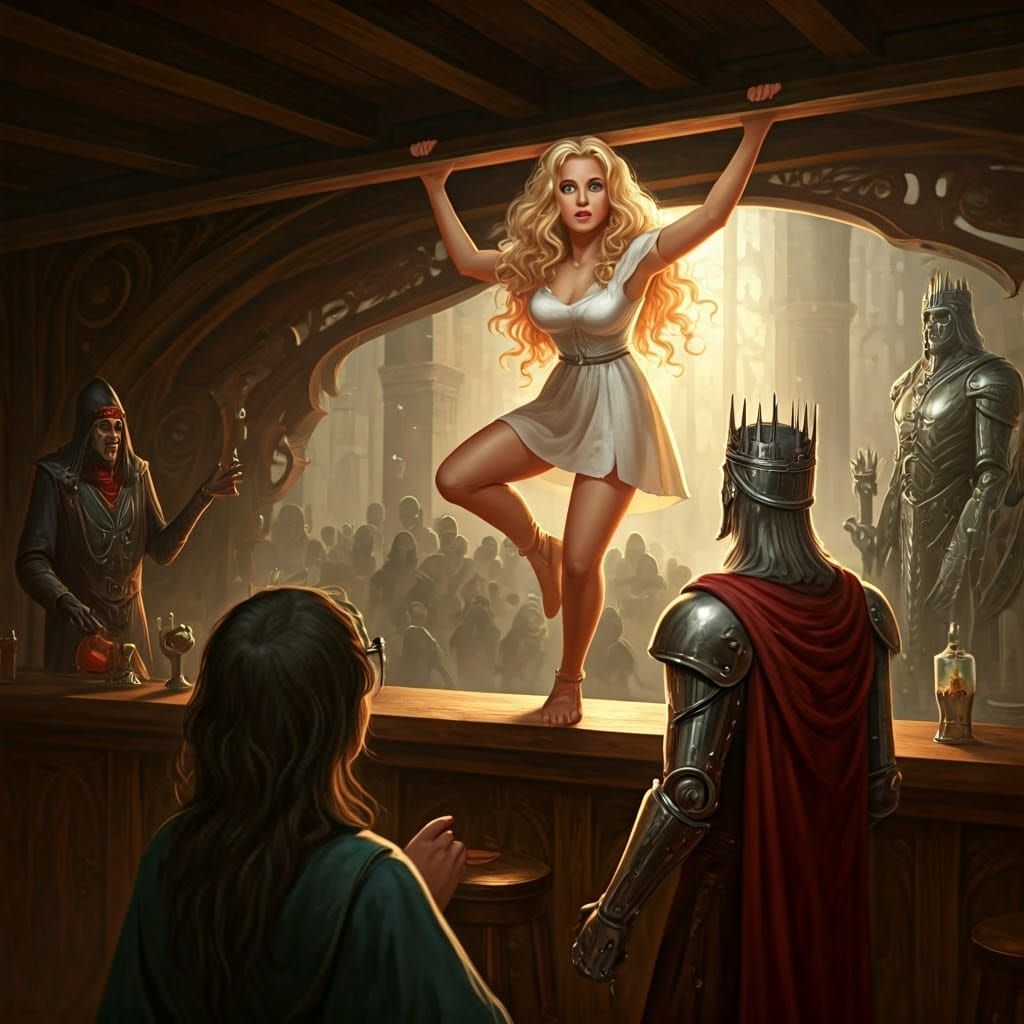 Surreal Scene of Fateful Confrontation in a Dark, Mystical W...