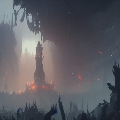 Dark Fantasy Hellscape Concept Art in 8K