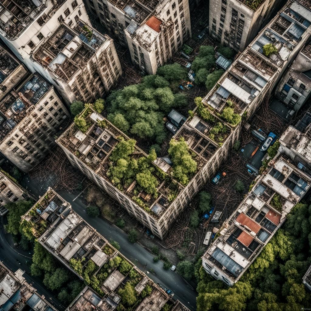 Overgrown Metropolis Portrait in High Resolution