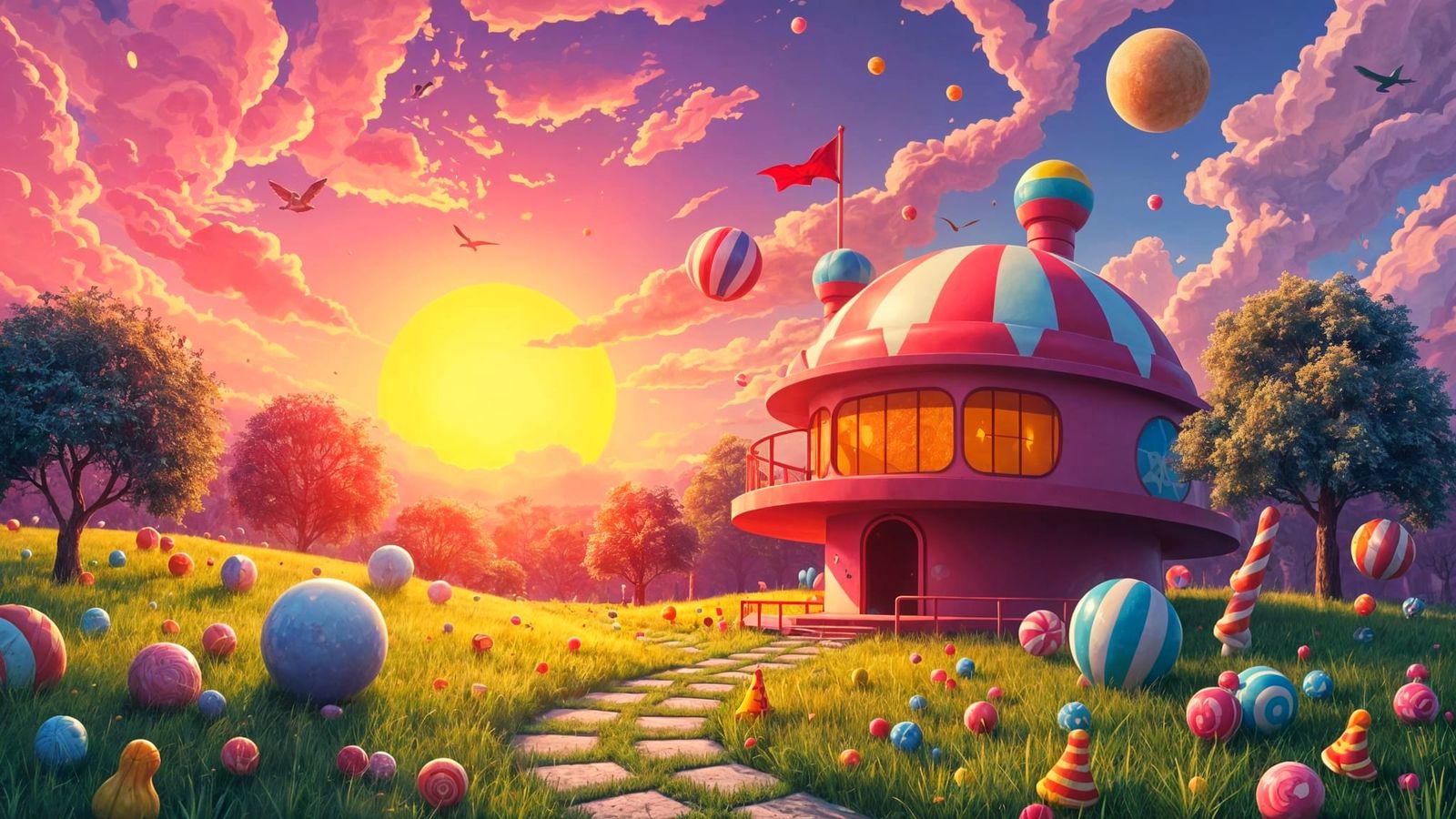 Whimsical Candy Landscapes in High Definition