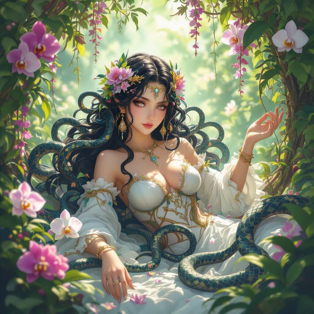 Medusa in Her Hanging Garden: Anime and 3D Art