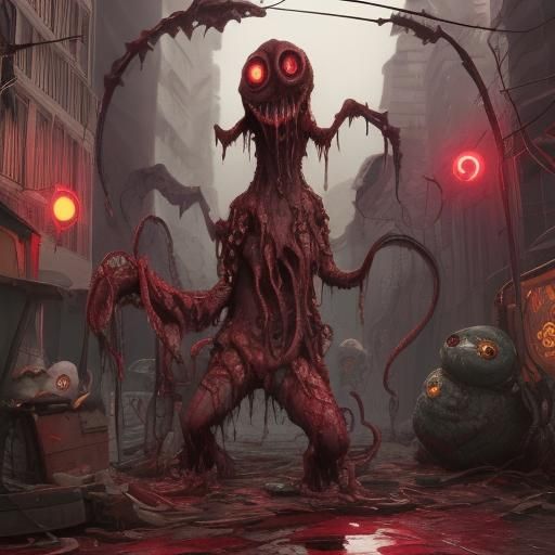 Horrific Multi-Eyed Mutant Invades City