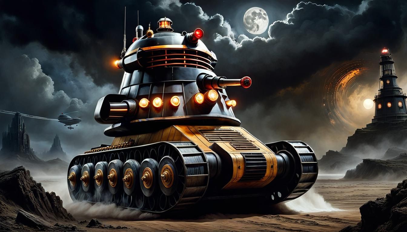 Dark Rescue: Daleks in a Sci-Fi Horror Scene