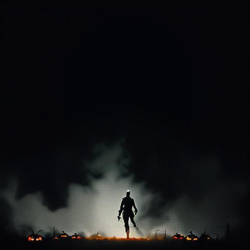 Pumpkinhead Confrontation: Cinematic Horror Film Still