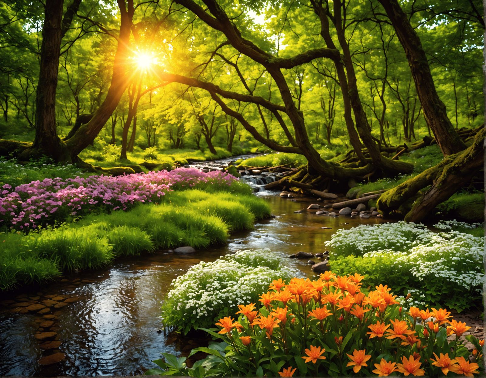 Surreal Nature Scene in Hyperrealistic Style