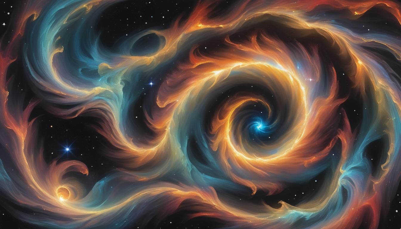 Iridescent Plasma Maelstrom with Newborn Stars as Impasto Pa...