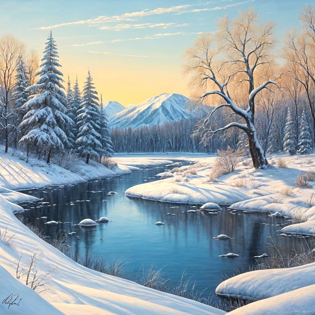 Winter Landscape Transformation: A Masterful Painting