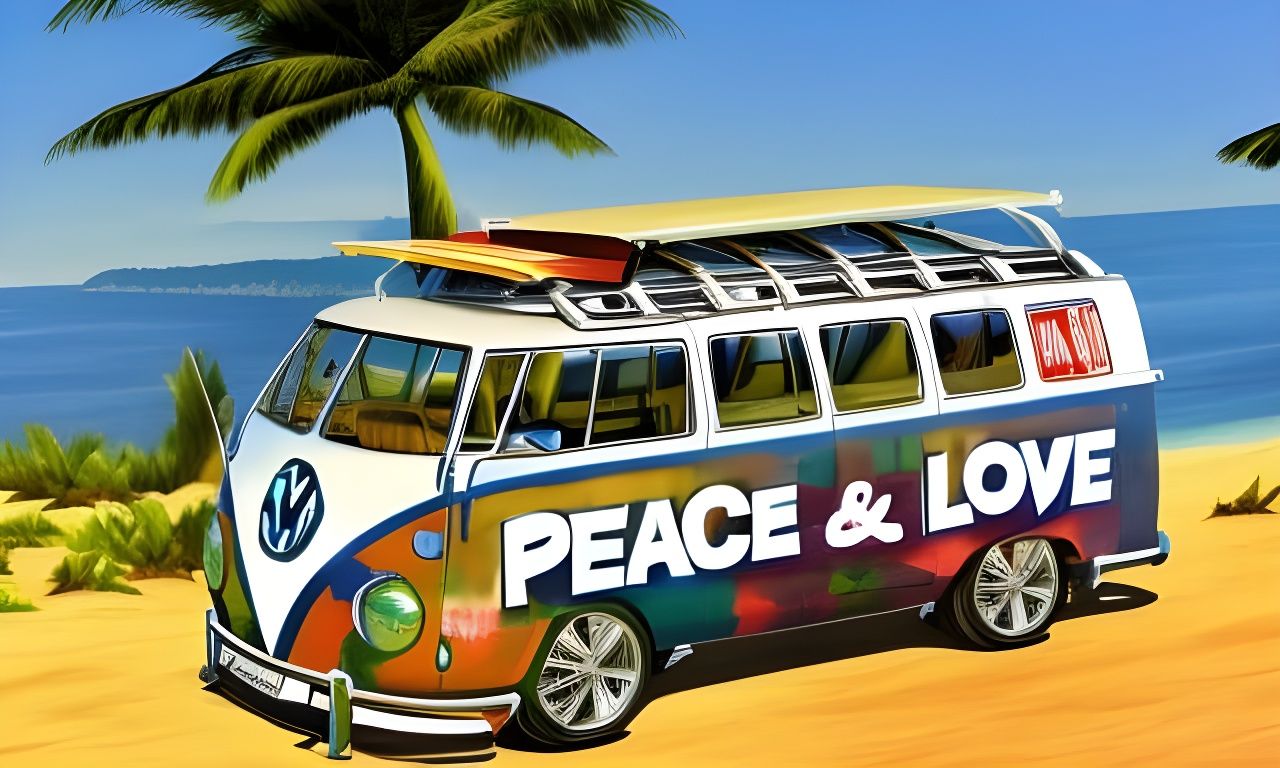Hippie "Twinkie" Kombi - Peace and Love