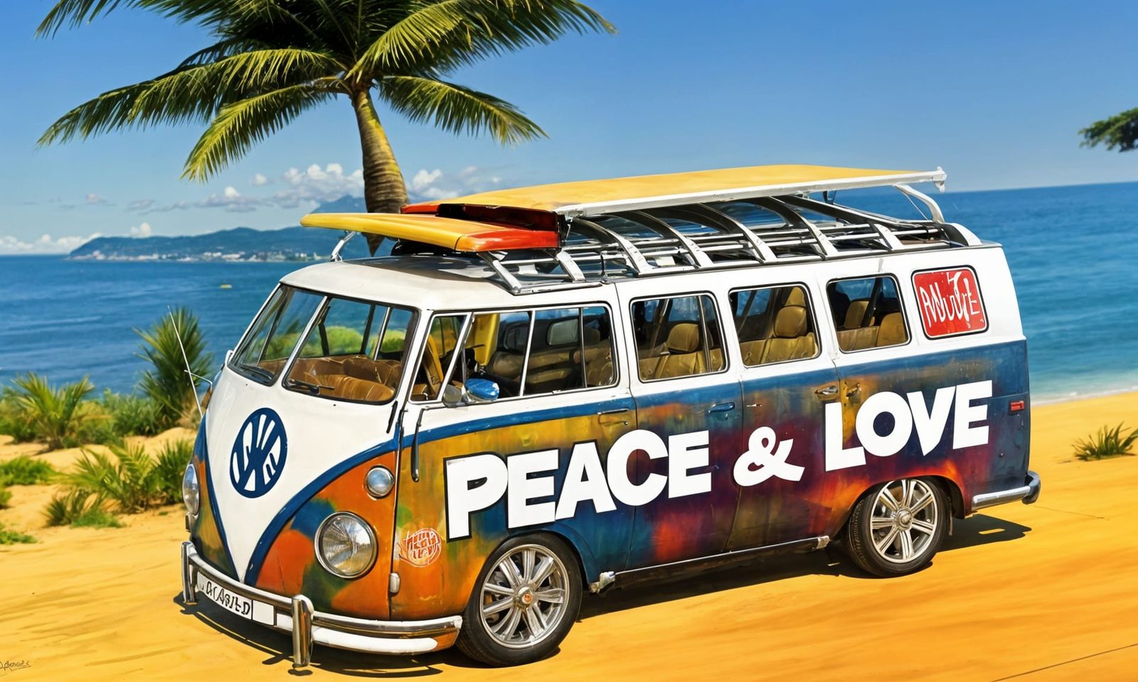 Hippie "Twinkie" Kombi - Peace and Love
