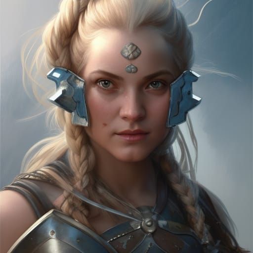 Armored Dwarf Warrior with Greataxe, Digital Art