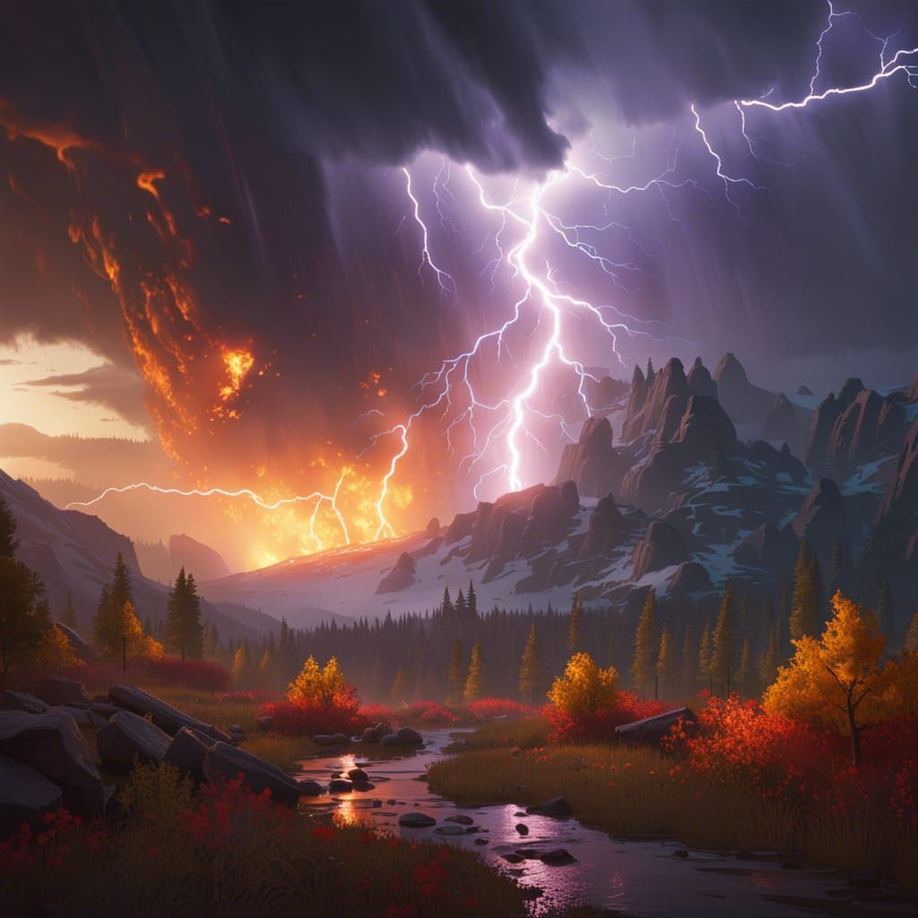 Lightning and Wildfire: Hyperdetailed Concept Art