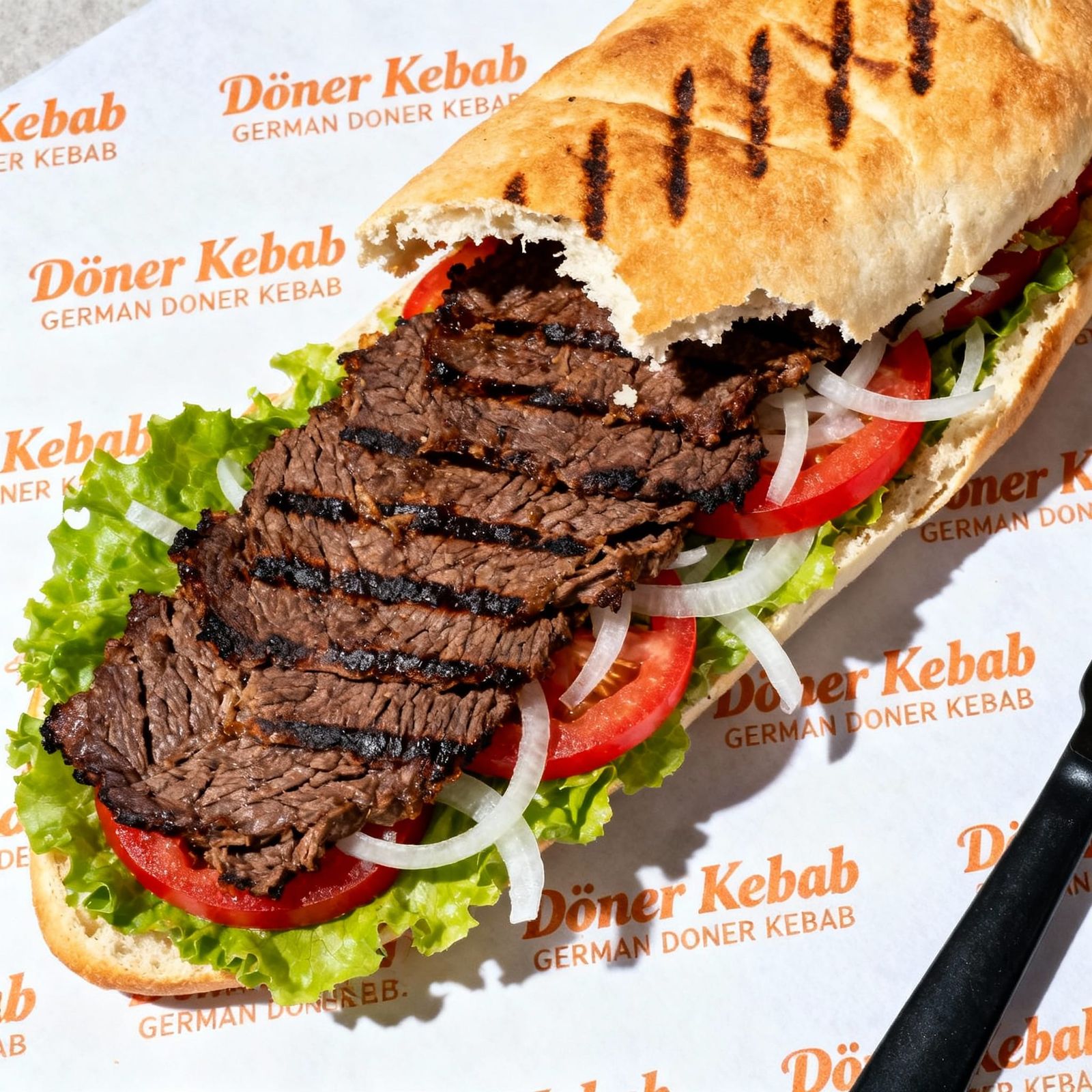 High-Resolution German Doner Kebab Studio Photo