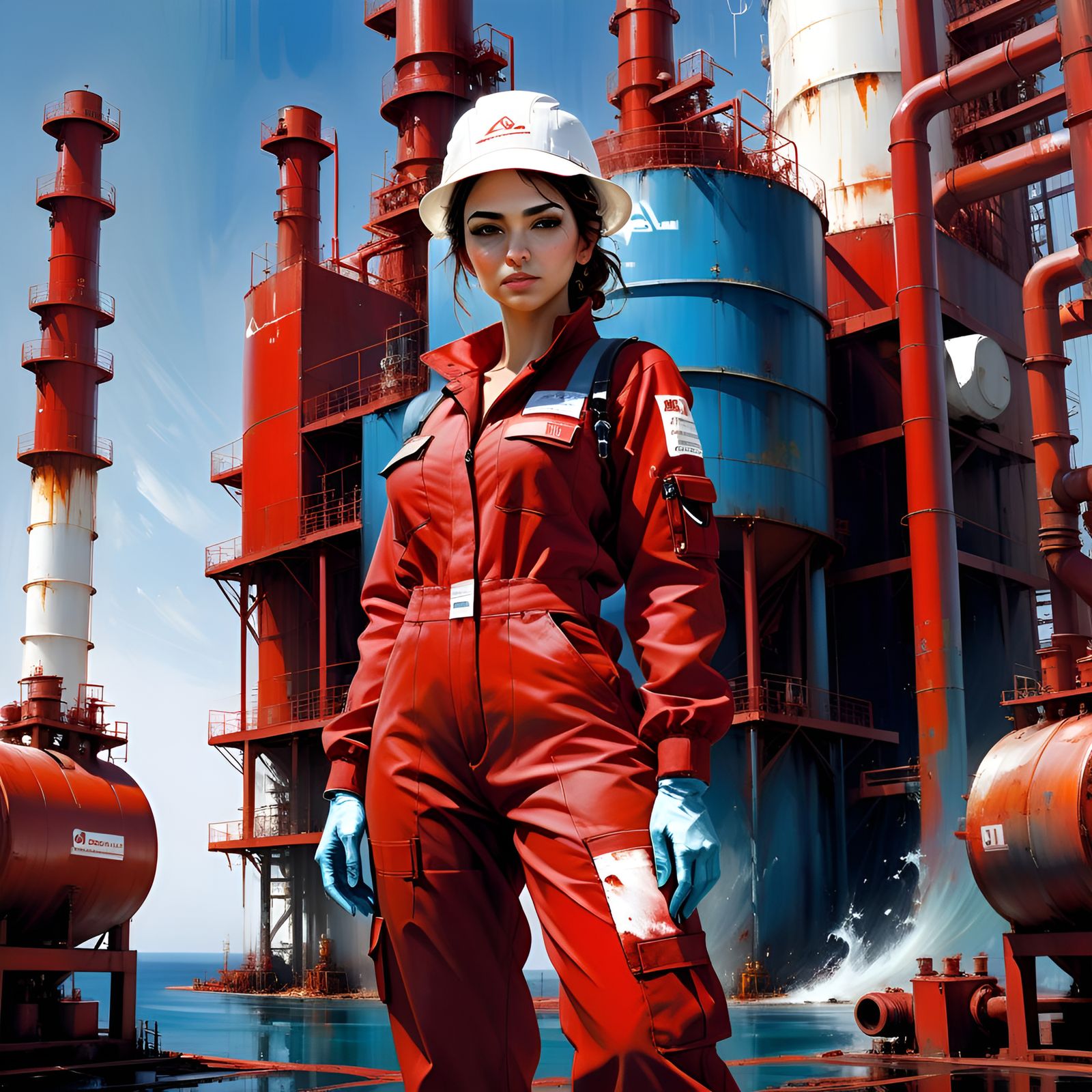 Empowered Engineer at Petroleum Distillery: Digital Art