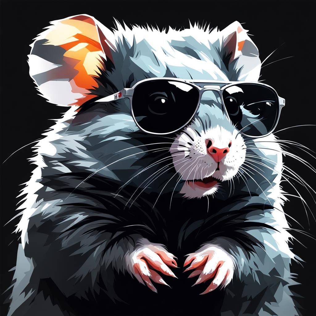 Hamster with Sunglasses Digital Art