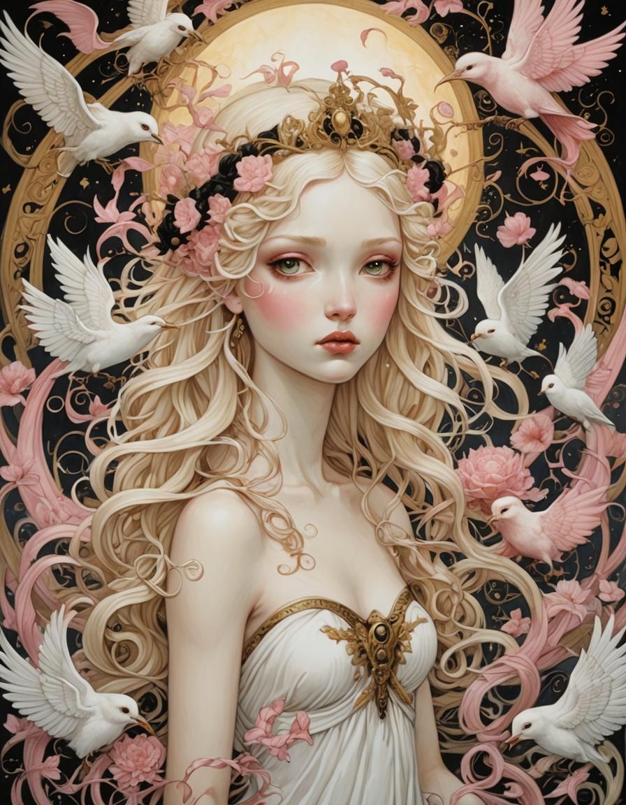 Gods of Olympus in Illustrative Fantasy Style