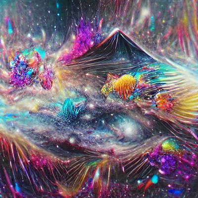 Cosmic Big Bang: Holographic Astral Illustration