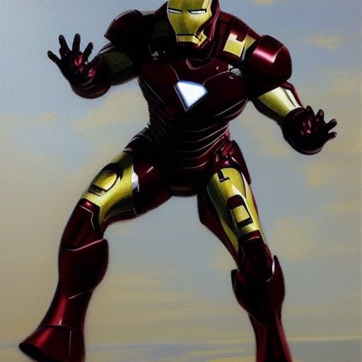 Black Iron Man as Oil Painting